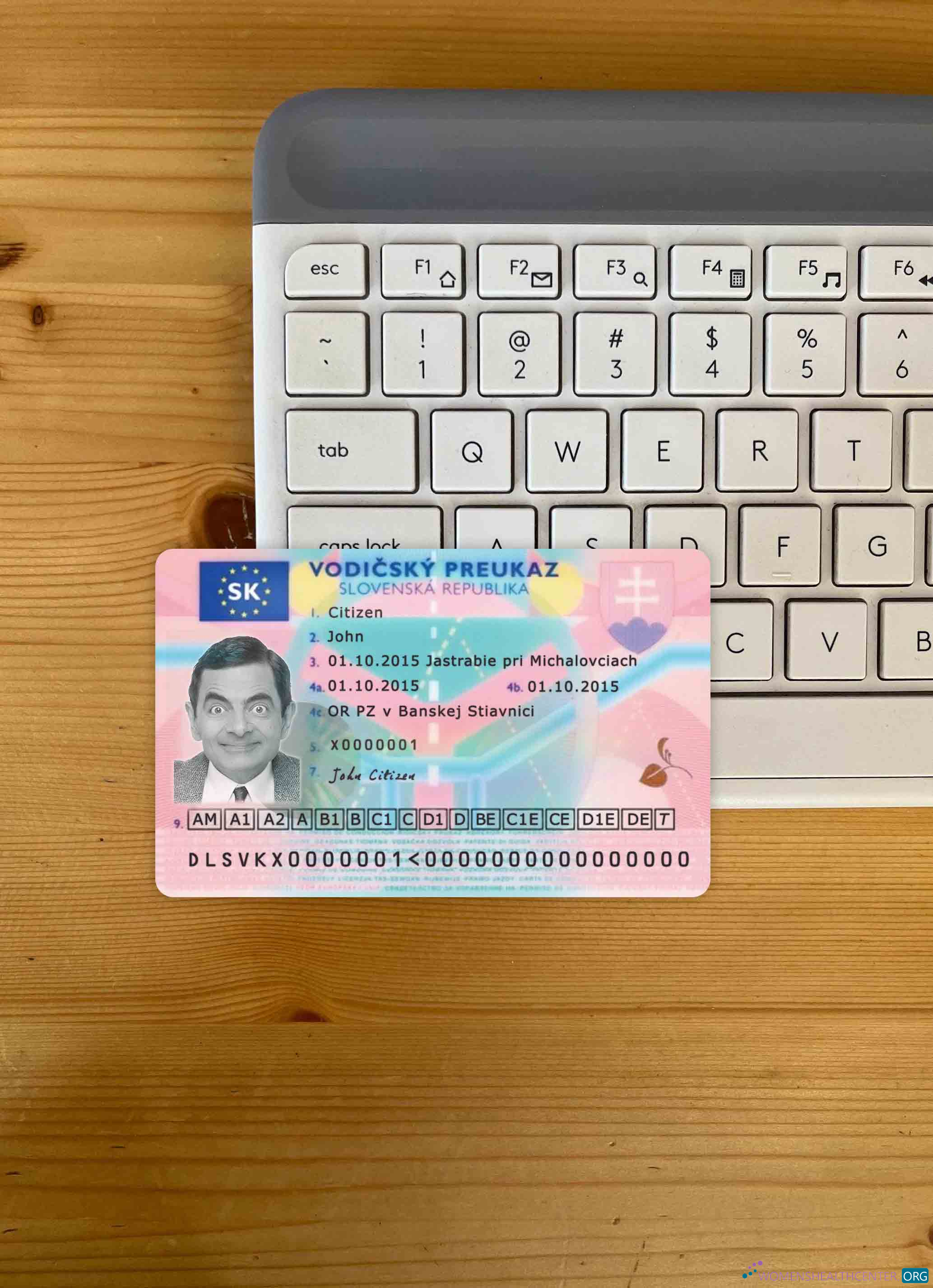 Download Slovakia driving license photolook FRONT Photoshop template